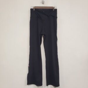 Danskin Womens Side Slit Flare Crossover‎ Yoga Pants Size M Black High Rise